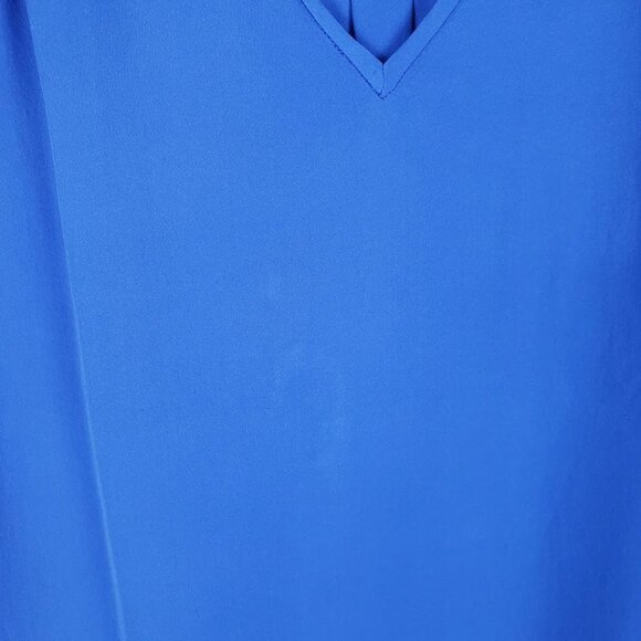 Rebecca Minkoff Silk Blouse Royal Blue Sleeveless Pleat Back Womens Size Small - Picture 3 of 10